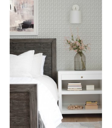 3122-10613 - Jellia Charcoal Petal Geometric Wallpaper by Chesapeake