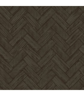 3122-10110 - Kaliko Charcoal Wood Herringbone Wallpaper by Chesapeake