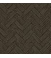 3122-10110 - Kaliko Charcoal Wood Herringbone Wallpaper by Chesapeake