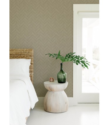 3122-10104 - Kaliko Green Wood Herringbone Wallpaper by Chesapeake