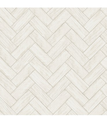 3122-10100 - Kaliko White Wood Herringbone Wallpaper by Chesapeake