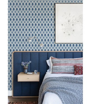 3122-10302 - Mombi Navy Diamond Shibori Wallpaper by Chesapeake