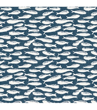 3122-10522 - Nunkie Navy Sardine Wallpaper by Chesapeake