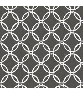 3122-11000 - Quelala Black Ring Ogee Wallpaper by Chesapeake