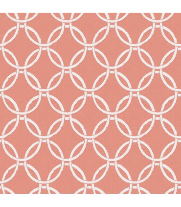 3122-11001 - Quelala Coral Ring Ogee Wallpaper by Chesapeake