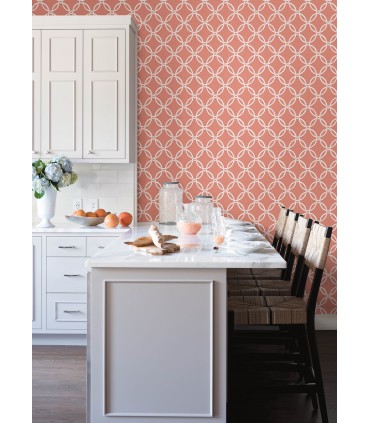 3122-11001 - Quelala Coral Ring Ogee Wallpaper by Chesapeake
