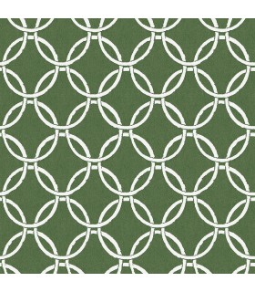 3122-11004 - Quelala Green Ring Ogee Wallpaper by Chesapeake