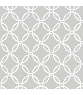 3122-11030 - Quelala Grey Ring Ogee Wallpaper by Chesapeake