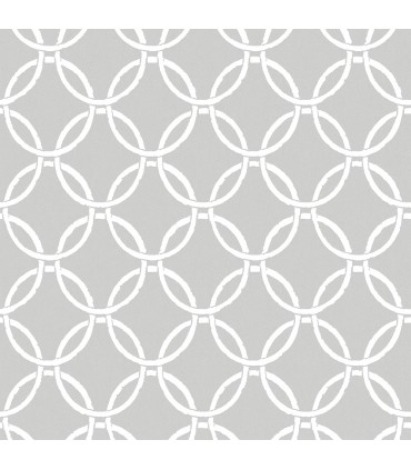 3122-11030 - Quelala Grey Ring Ogee Wallpaper by Chesapeake