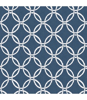 3122-11002 - Quelala Navy Ring Ogee Wallpaper by Chesapeake