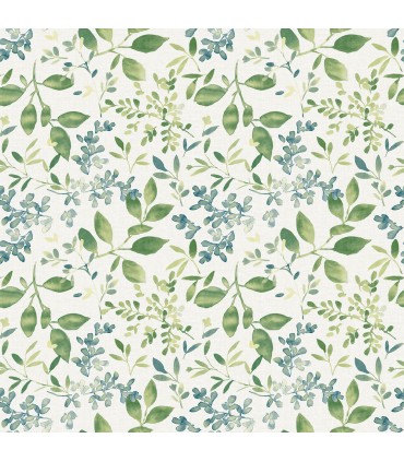 3122-11104 - Tinker Green Woodland Botanical Wallpaper by Chesapeake
