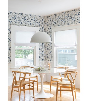 3122-11102 - Tinker Navy Woodland Botanical Wallpaper by Chesapeake