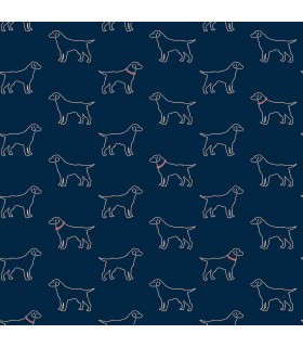 3122-10402 - Yoop Dark Blue Dog Wallpaper by Chesapeake
