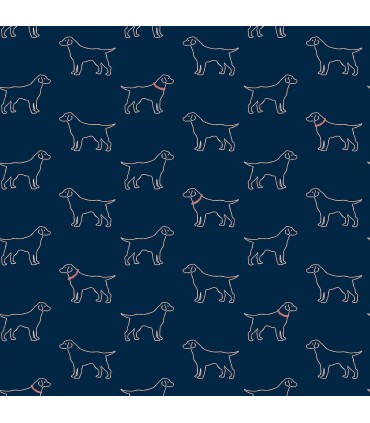 3122-10402 - Yoop Dark Blue Dog Wallpaper by Chesapeake