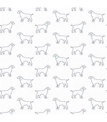 3122-10404 - Yoop Off White Dog Wallpaper by Chesapeake