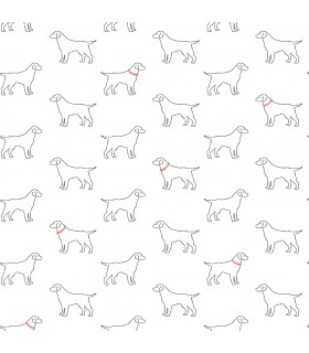 3122-10400 - Yoop White Dog Wallpaper by Chesapeake