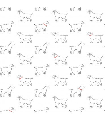 3122-10400 - Yoop White Dog Wallpaper by Chesapeake