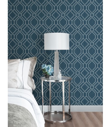 4025-82512 - Frege Blue Trellis Wallpaper by Advantage