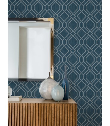 4025-82512 - Frege Blue Trellis Wallpaper by Advantage