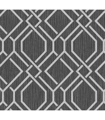 4025-82519 - Frege Charcoal Trellis Wallpaper by Advantage
