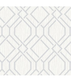 4025-82525 - Frege Silver Trellis Wallpaper by Advantage