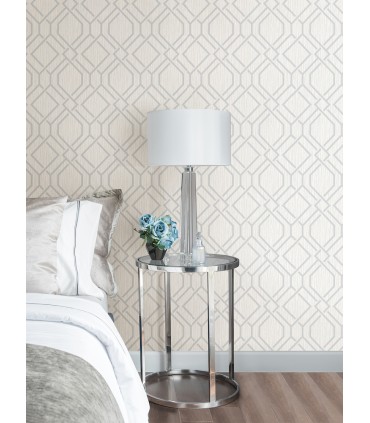 4025-82525 - Frege Silver Trellis Wallpaper by Advantage