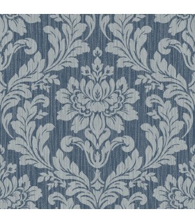 4025-82511 - Galois Blue Damask Wallpaper by Advantage
