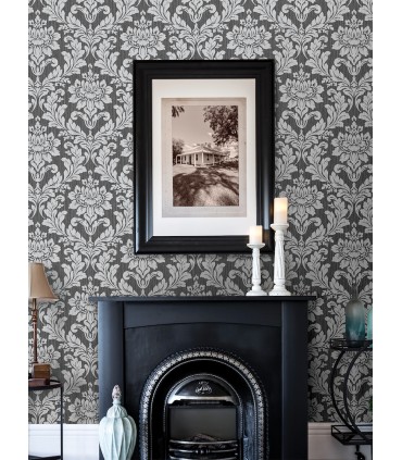 4025-82517 - Galois Silver Damask Wallpaper by Advantage