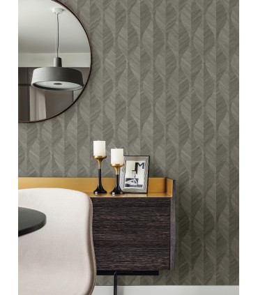 4025-82509 - Oresome Dark Grey Ogee Wallpaper by Advantage