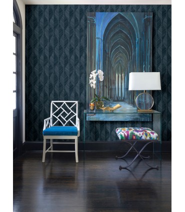 4025-82501 - Oresome Indigo Ogee Wallpaper by Advantage