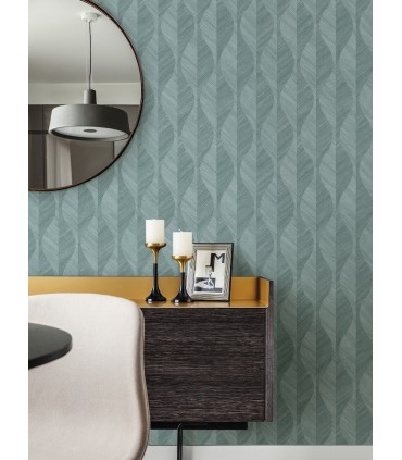 4025-82505 - Oresome Teal Ogee Wallpaper by Advantage