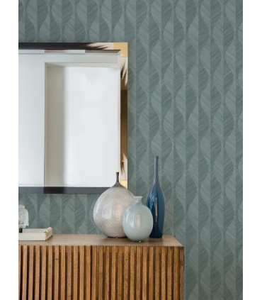 4025-82505 - Oresome Teal Ogee Wallpaper by Advantage