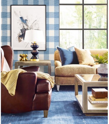 LN10802 - Rugby Gingham Wallpaper-Luxe Retreat by Lillian August