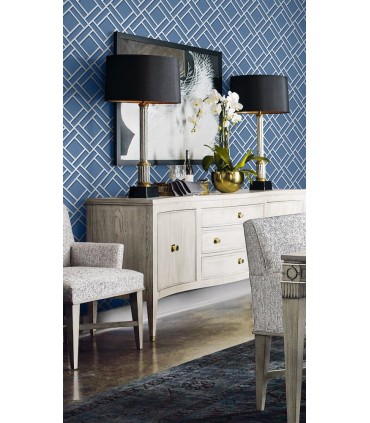LN11502 - Block Trellis Wallpaper-Luxe Retreat by Lillian August