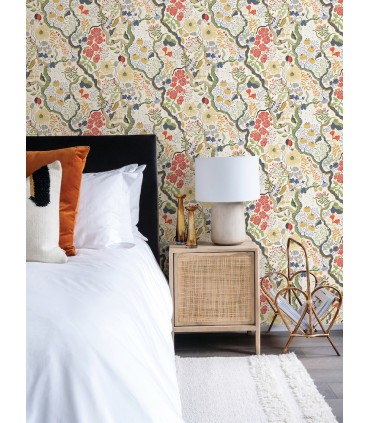 2932-65102 - Ann Green Floral Vines Wallpaper by A Street