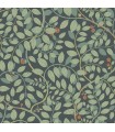 2932-65105 - Kirke Turquoise Leavy Vines Wallpaper- by A Street
