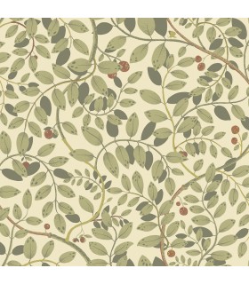 2932-65107 - Kirke Green Leavy Vines Wallpaper- by A Street