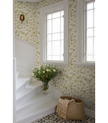 2932-65111 - Matilda Green Poppy Fields Wallpaper- by A Street