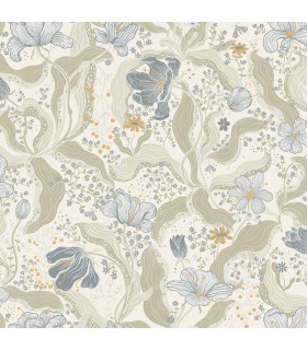 2932-65115 - Bodri Light Blue Tulip Garden Wallpaper by A Street