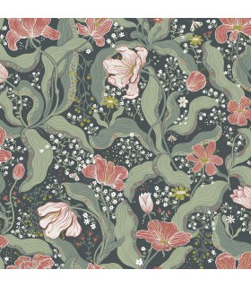 2932-65116 - Bodri Turquoise Tulip Garden Wallpaper by A Street