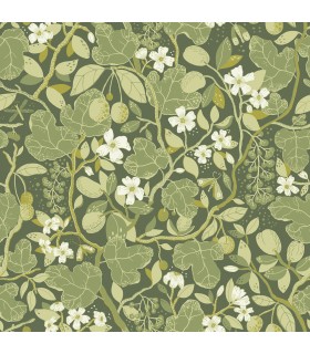 2932-65121 - Ewald Green Garden Vines Wallpaper by A Street