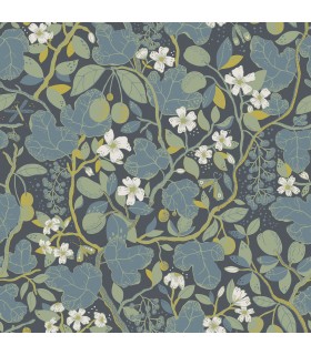 2932-65122 - Ewald Blue Garden Vines Wallpaper by A Street