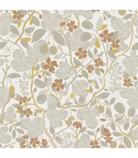2932-65124 - Ewald Grey Garden Vines Wallpaper by A Street