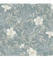 4044-38028-5 - Malecon Aqua Floral Wallpaper by Advantage