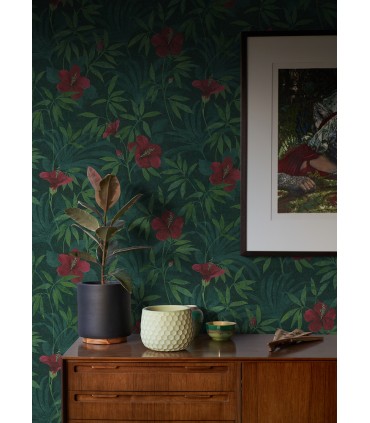 4044-38028-1 - Malecon Green Floral Wallpaper by Advantage