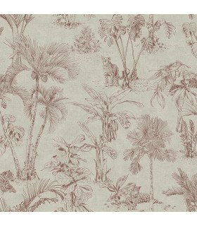 4044-38021-3 - Zapata Merlot Tropical Jungle Wallpaper by Advantage