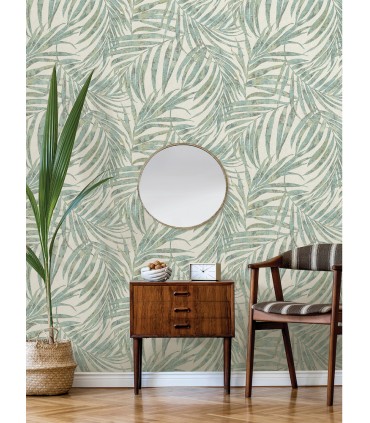 4035-617443 - Anzu Green Frond Wallpaper by Advantage