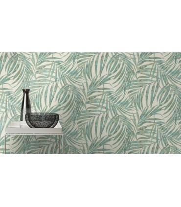4035-617443 - Anzu Green Frond Wallpaper by Advantage