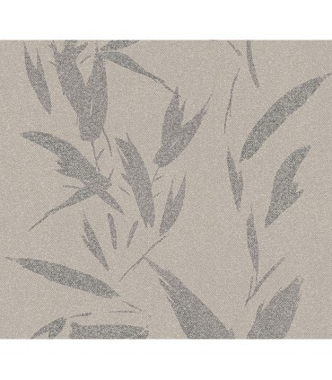 4035-37549-3 - Kaiya Grey Leaves Wallpaper by Advantage
