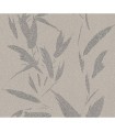 4035-37549-3 - Kaiya Grey Leaves Wallpaper by Advantage